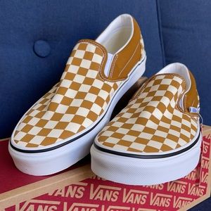 Vans Classic Slip-On Checkerboard Goldenbrown/True White WMNS